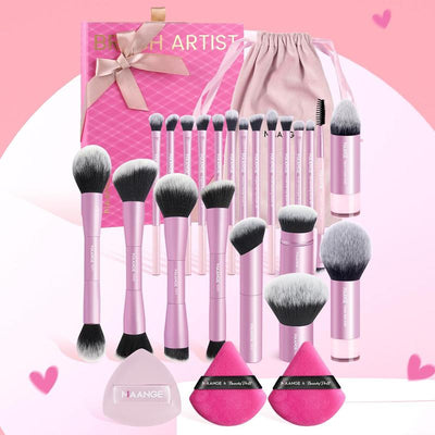 Makeup Brush Set, 22Pcs Professional Makeup Brush & 1 Sponge & 2 Puff & 1 Storage Bag, Makeup Tool for Women & Girls